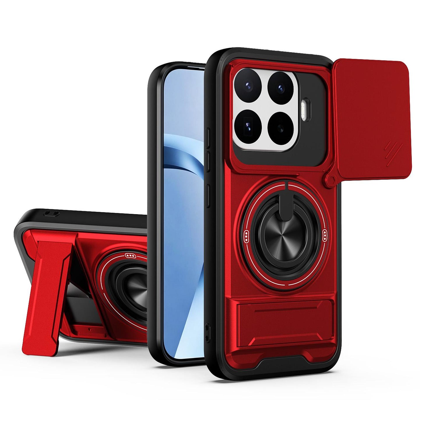 Xiaomi 17T Pro 5G Multifunctional Magnetic Shockproof Phone Case with Sliding Lens Window Stand Cover