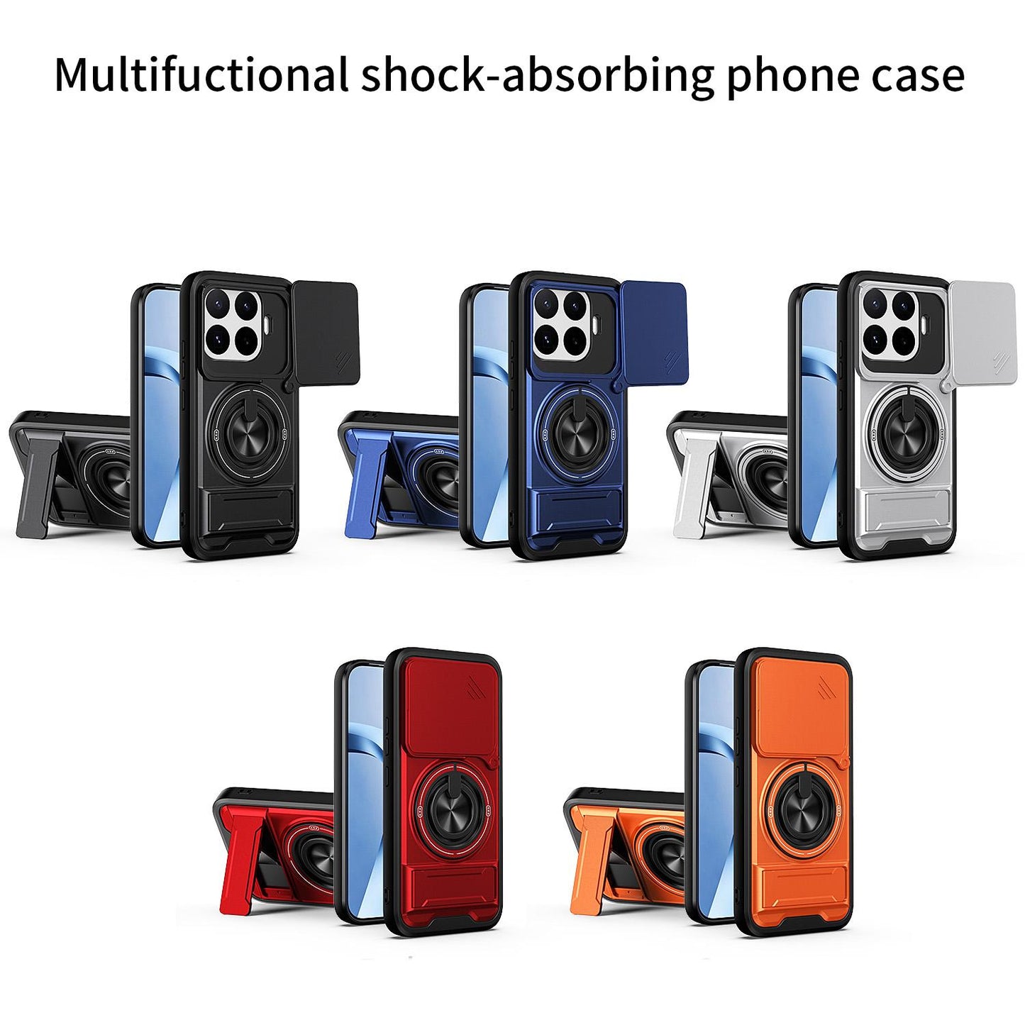 Xiaomi 17T Pro 5G Multifunctional Magnetic Shockproof Phone Case with Sliding Lens Window Stand Cover