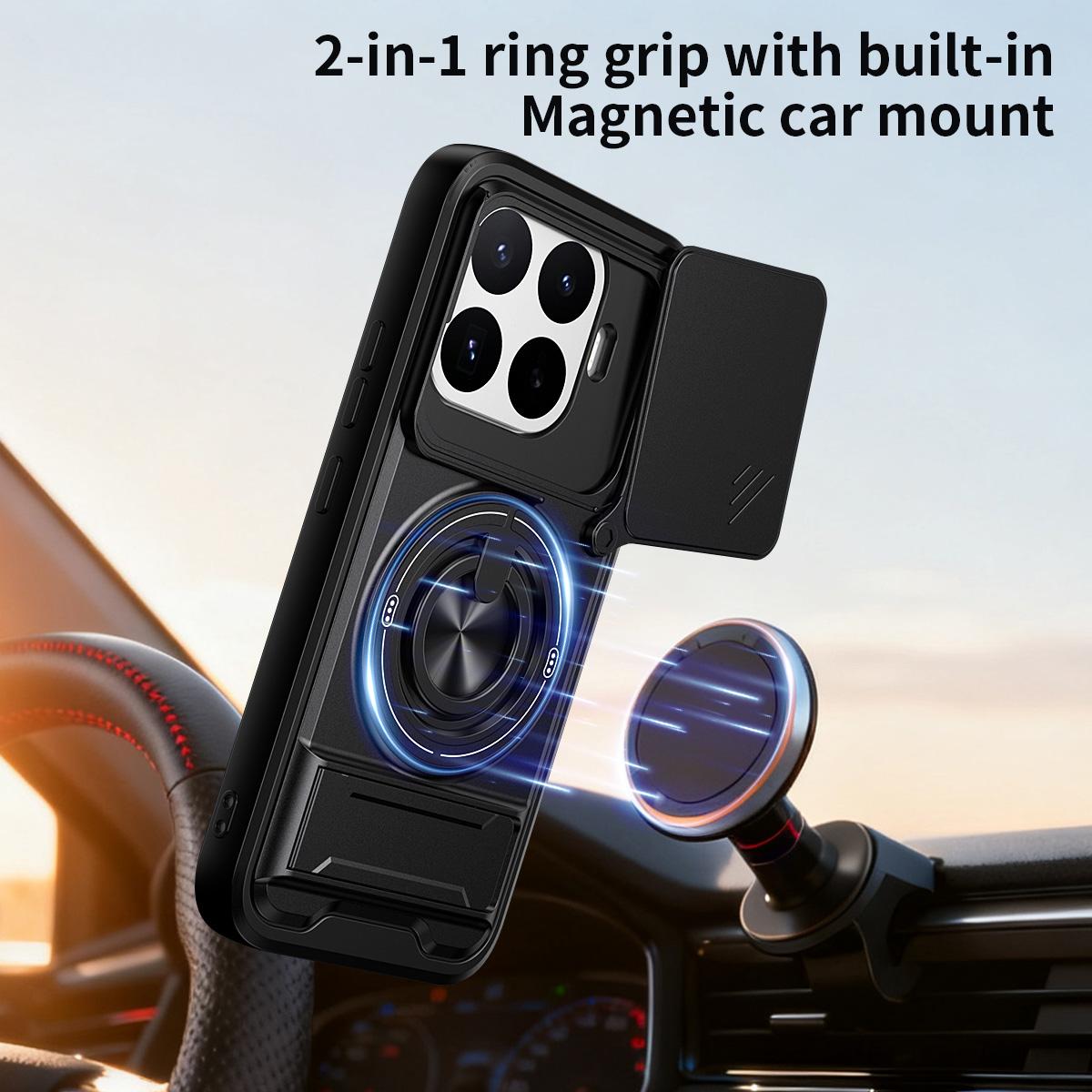 Xiaomi 17T 5G Multifunctional Magnetic Shockproof Phone Case with Sliding Lens Window Stand Cover