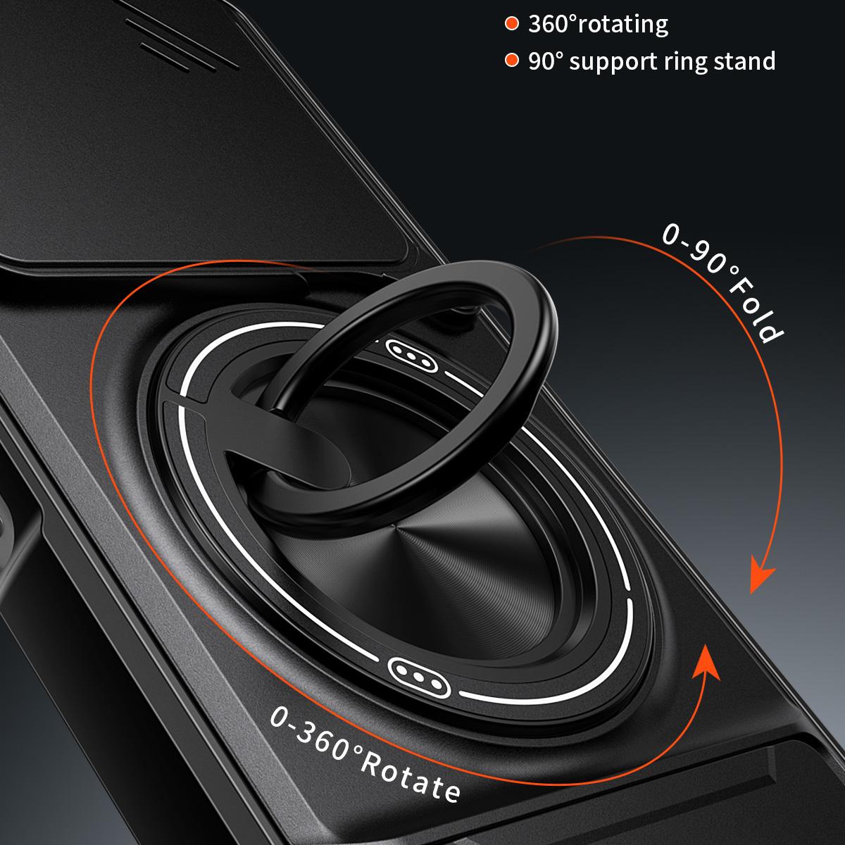 OPPO A5 Pro 5G Multifunctional Magnetic Shockproof Phone Case with Sliding Lens Window Stand Cover
