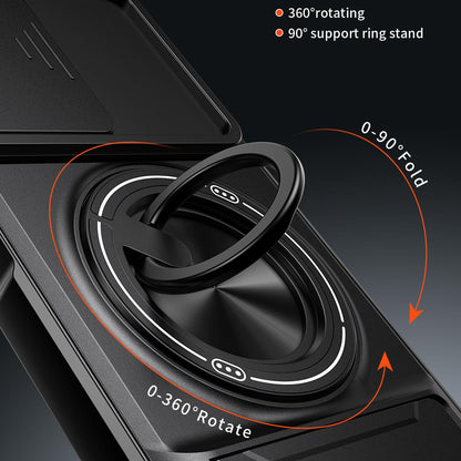 OPPO A76 Multifunctional Magnetic Shockproof Phone Case with Sliding Lens Window Stand Cover