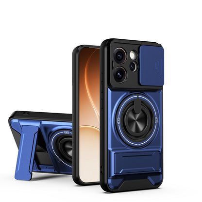 OPPO Reno15 Pro 5G Multifunctional Magnetic Shockproof Phone Case with Sliding Lens Window Stand Cover