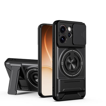 OPPO Reno15 Pro 5G Multifunctional Magnetic Shockproof Phone Case with Sliding Lens Window Stand Cover