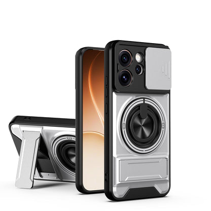 OPPO Reno15 Pro 5G Multifunctional Magnetic Shockproof Phone Case with Sliding Lens Window Stand Cover
