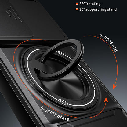 OPPO Reno15 F 5G Multifunctional Magnetic Shockproof Phone Case with Sliding Lens Window Stand Cover