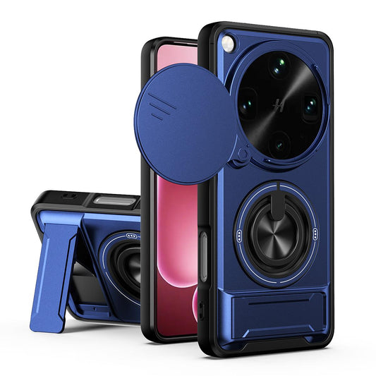 OPPO Find X9 Ultra Multifunctional Magnetic Shockproof Phone Case with Sliding Lens Window Stand Cover