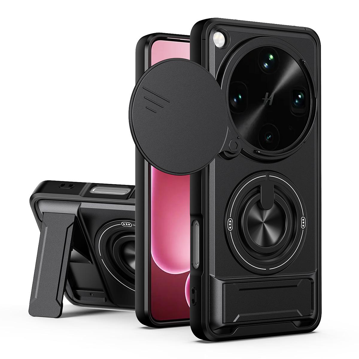 OPPO Find X9 Ultra Multifunctional Magnetic Shockproof Phone Case with Sliding Lens Window Stand Cover