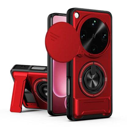 OPPO Find X9 Ultra Multifunctional Magnetic Shockproof Phone Case with Sliding Lens Window Stand Cover