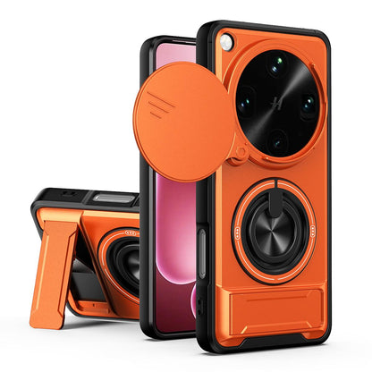 OPPO Find X9 Ultra Multifunctional Magnetic Shockproof Phone Case with Sliding Lens Window Stand Cover