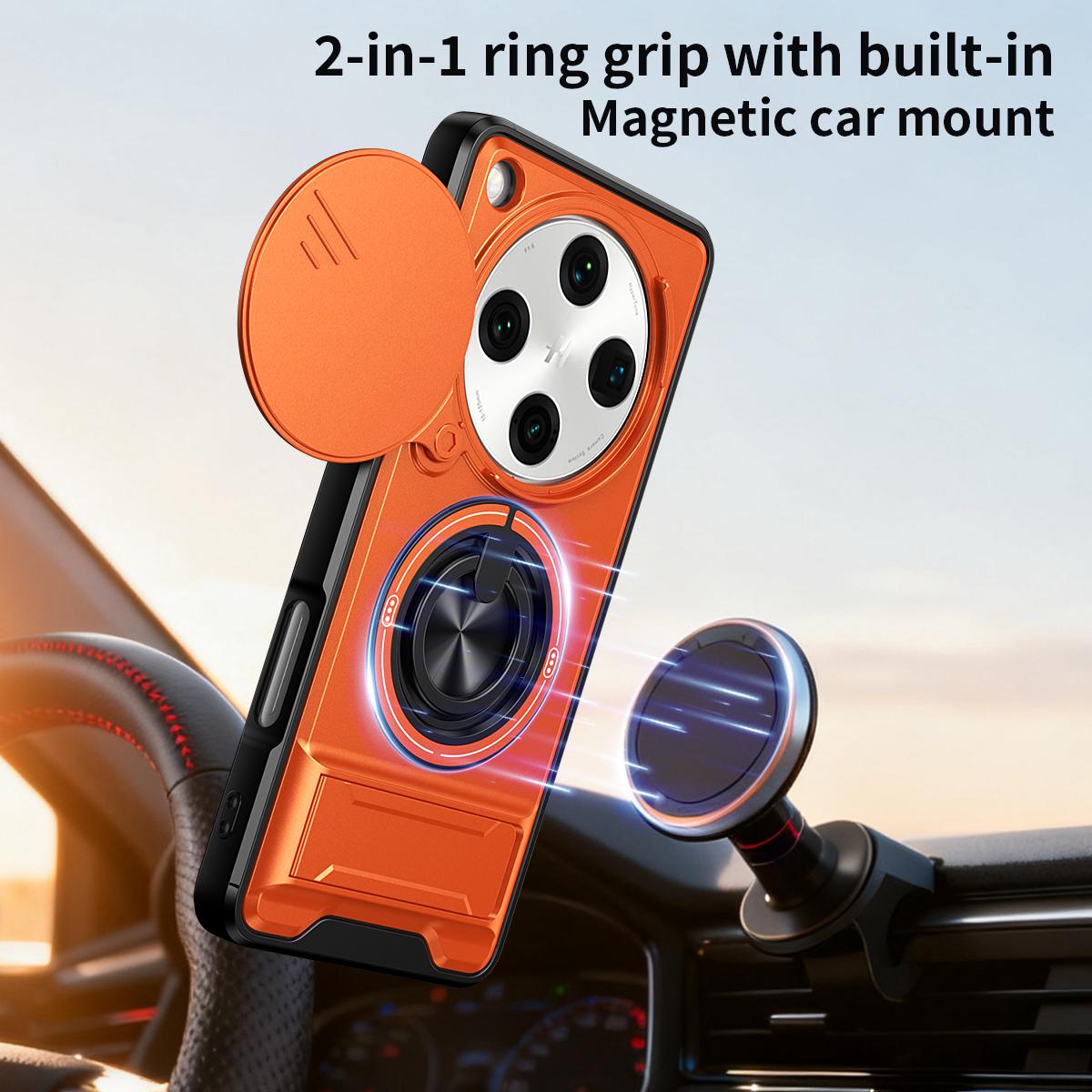 OPPO Find X8 Pro 5G Multifunctional Magnetic Shockproof Phone Case with Sliding Lens Window Stand Cover