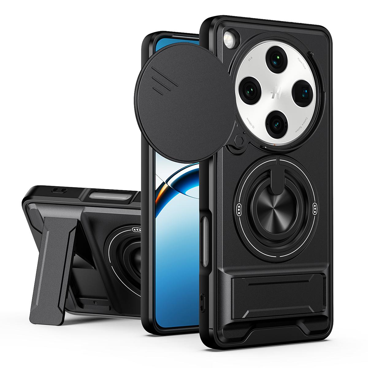 OPPO Find X8 Pro 5G Multifunctional Magnetic Shockproof Phone Case with Sliding Lens Window Stand Cover