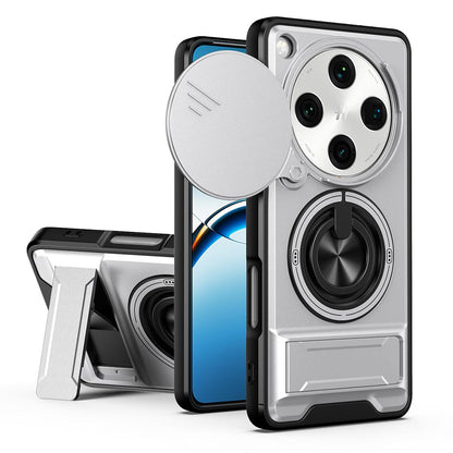 OPPO Find X8 Pro 5G Multifunctional Magnetic Shockproof Phone Case with Sliding Lens Window Stand Cover
