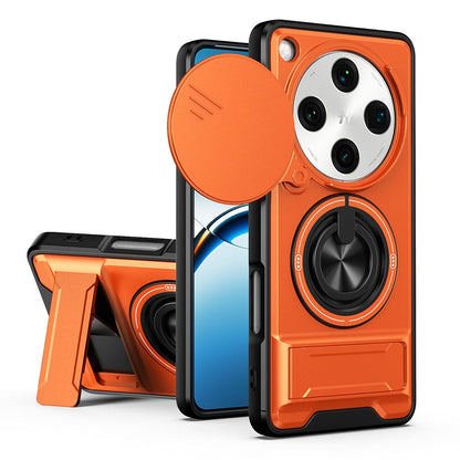 OPPO Find X8 Pro 5G Multifunctional Magnetic Shockproof Phone Case with Sliding Lens Window Stand Cover