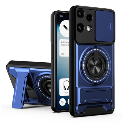 Nothing Phone 3a Lite Multifunctional Magnetic Shockproof Phone Case with Sliding Lens Window Stand Cover