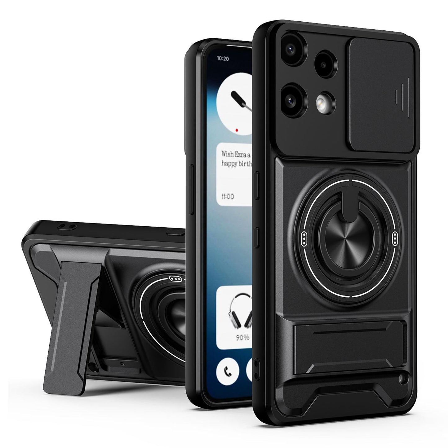 Nothing Phone 3a Lite Multifunctional Magnetic Shockproof Phone Case with Sliding Lens Window Stand Cover