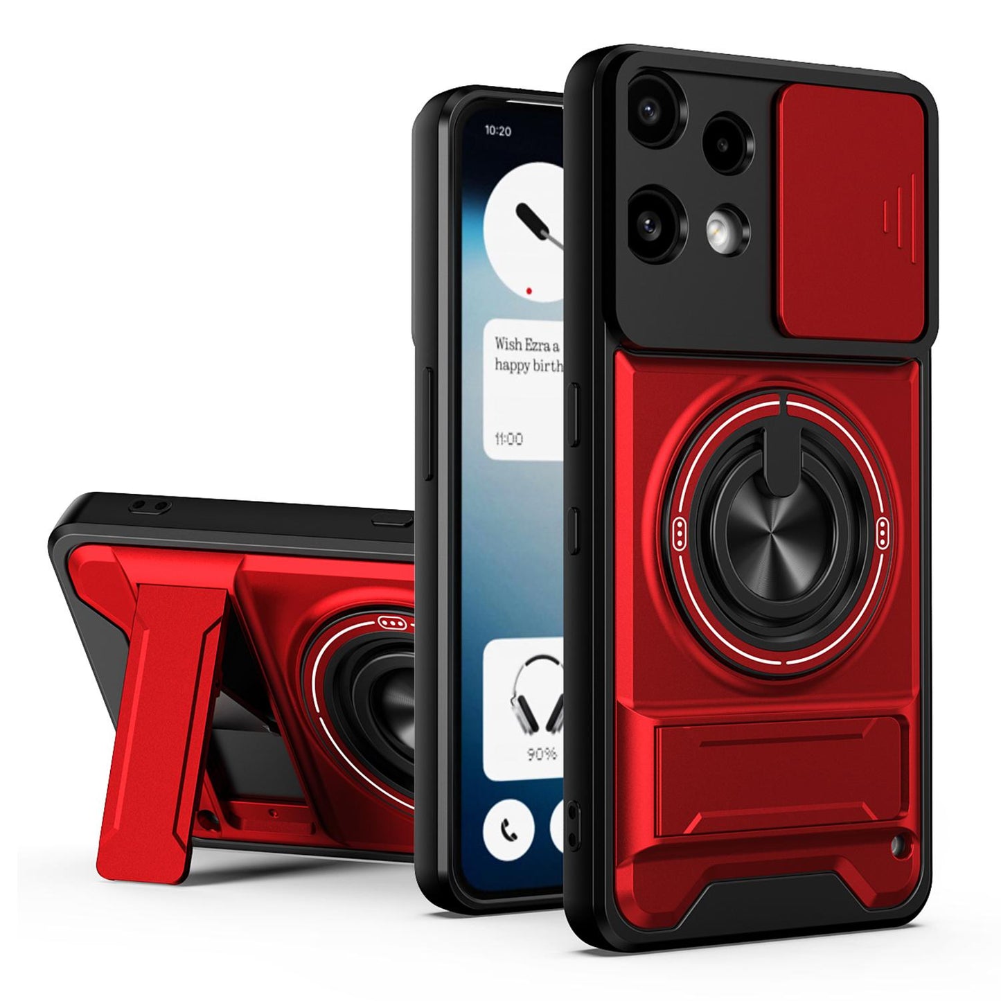 Nothing Phone 3a Lite Multifunctional Magnetic Shockproof Phone Case with Sliding Lens Window Stand Cover