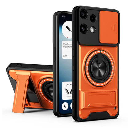 Nothing Phone 3a Lite Multifunctional Magnetic Shockproof Phone Case with Sliding Lens Window Stand Cover