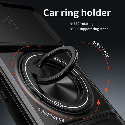 Nothing Phone 3a Lite Multifunctional Magnetic Shockproof Phone Case with Sliding Lens Window Stand Cover
