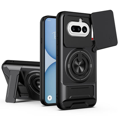 Nothing Phone 4a Multifunctional Magnetic Shockproof Phone Case with Sliding Lens Window Stand Cover