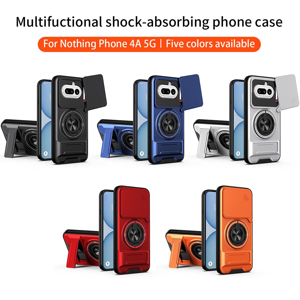 Nothing Phone 4a Multifunctional Magnetic Shockproof Phone Case with Sliding Lens Window Stand Cover