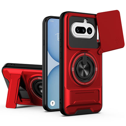 Nothing Phone 4a Multifunctional Magnetic Shockproof Phone Case with Sliding Lens Window Stand Cover