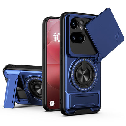 Nothing Phone 4a Pro Multifunctional Magnetic Shockproof Phone Case with Sliding Lens Window Stand Cover