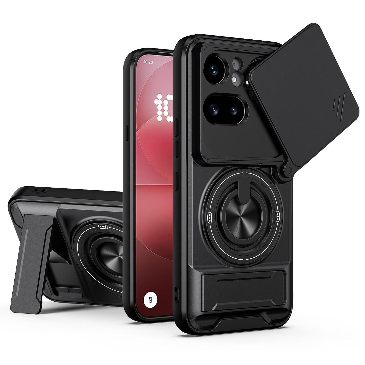 Nothing Phone 4a Pro Multifunctional Magnetic Shockproof Phone Case with Sliding Lens Window Stand Cover