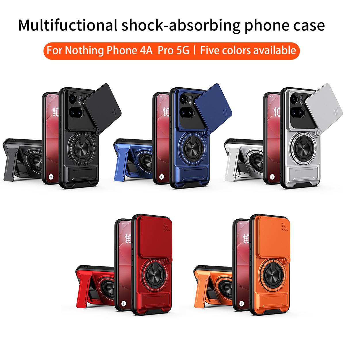 Nothing Phone 4a Pro Multifunctional Magnetic Shockproof Phone Case with Sliding Lens Window Stand Cover