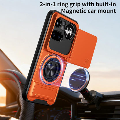 Nothing Phone 4a Pro Multifunctional Magnetic Shockproof Phone Case with Sliding Lens Window Stand Cover