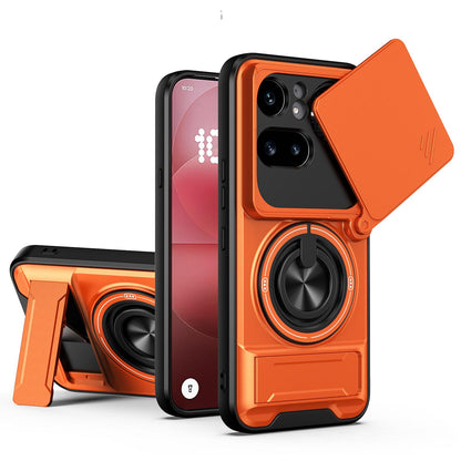 Nothing Phone 4a Pro Multifunctional Magnetic Shockproof Phone Case with Sliding Lens Window Stand Cover
