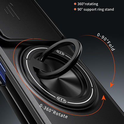Samsung Galaxy Z Fold7 5G Multifunctional Magnetic Shockproof Phone Case with Sliding Lens Window Stand Cover