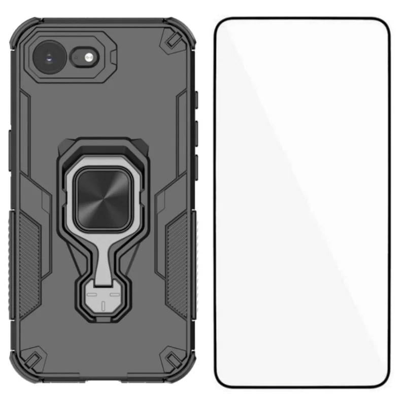 iPhone 17e PU Leather Wallet Phone Case with Metal Kickstand, Card Holder, Cash Pocket, Wrist Strap, Shockproof TPU Protective Cover & Screen Protector