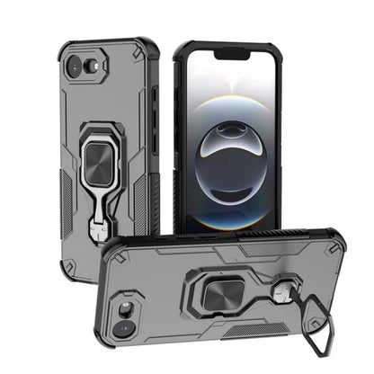 iPhone 17e PU Leather Wallet Phone Case with Metal Kickstand, Card Holder, Cash Pocket, Wrist Strap, Shockproof TPU Protective Cover & Screen Protector