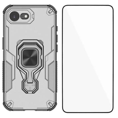 iPhone 17e PU Leather Wallet Phone Case with Metal Kickstand, Card Holder, Cash Pocket, Wrist Strap, Shockproof TPU Protective Cover & Screen Protector