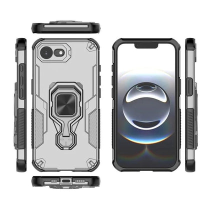 iPhone 17e PU Leather Wallet Phone Case with Metal Kickstand, Card Holder, Cash Pocket, Wrist Strap, Shockproof TPU Protective Cover & Screen Protector