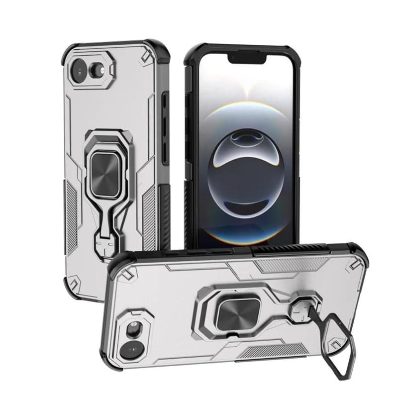 iPhone 17e PU Leather Wallet Phone Case with Metal Kickstand, Card Holder, Cash Pocket, Wrist Strap, Shockproof TPU Protective Cover & Screen Protector