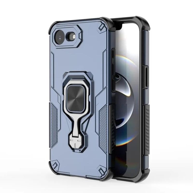 iPhone 17e PU Leather Wallet Phone Case with Metal Kickstand, Card Holder, Cash Pocket, Wrist Strap, Shockproof TPU Protective Cover & Screen Protector