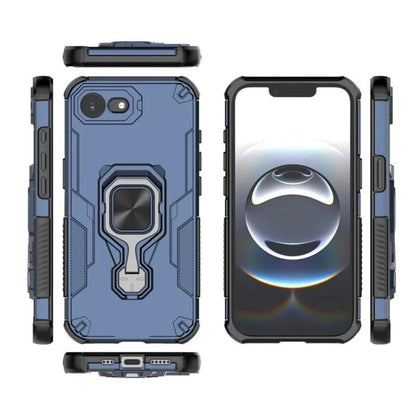 iPhone 17e PU Leather Wallet Phone Case with Metal Kickstand, Card Holder, Cash Pocket, Wrist Strap, Shockproof TPU Protective Cover & Screen Protector