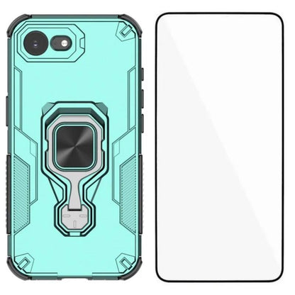 iPhone 17e PU Leather Wallet Phone Case with Metal Kickstand, Card Holder, Cash Pocket, Wrist Strap, Shockproof TPU Protective Cover & Screen Protector