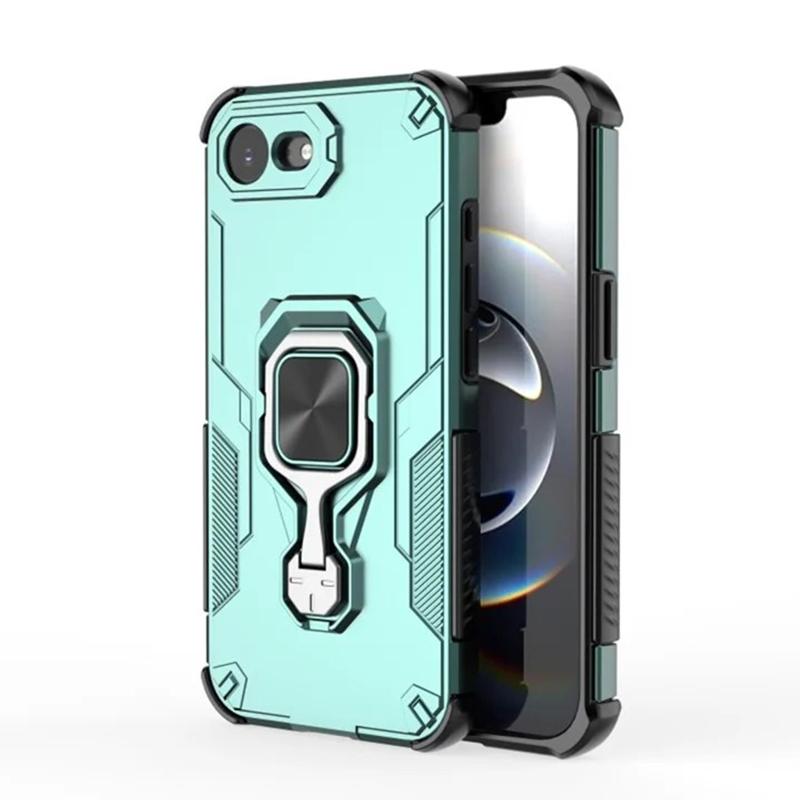 iPhone 16e PU Leather Wallet Phone Case with Metal Kickstand, Card Holder, Cash Pocket, Wrist Strap, Shockproof TPU Protective Cover & Screen Protector