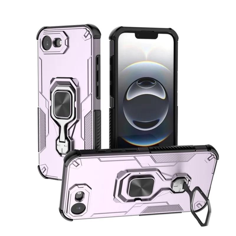 iPhone 17e PU Leather Wallet Phone Case with Metal Kickstand, Card Holder, Cash Pocket, Wrist Strap, Shockproof TPU Protective Cover & Screen Protector