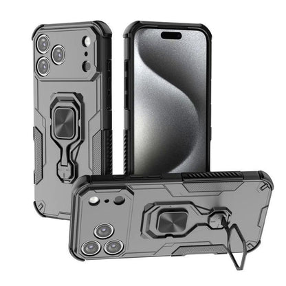 iPhone 17 Pro Max PU Leather Wallet Phone Case with Metal Kickstand, Card Holder, Cash Pocket, Wrist Strap, Shockproof TPU Protective Cover & Screen Protector