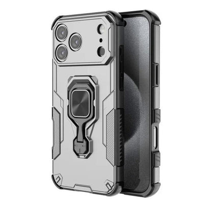 iPhone 17 Pro Max PU Leather Wallet Phone Case with Metal Kickstand, Card Holder, Cash Pocket, Wrist Strap, Shockproof TPU Protective Cover & Screen Protector