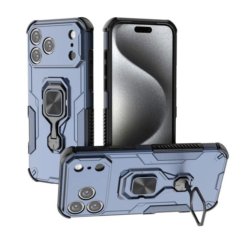 iPhone 17 Pro Max PU Leather Wallet Phone Case with Metal Kickstand, Card Holder, Cash Pocket, Wrist Strap, Shockproof TPU Protective Cover & Screen Protector