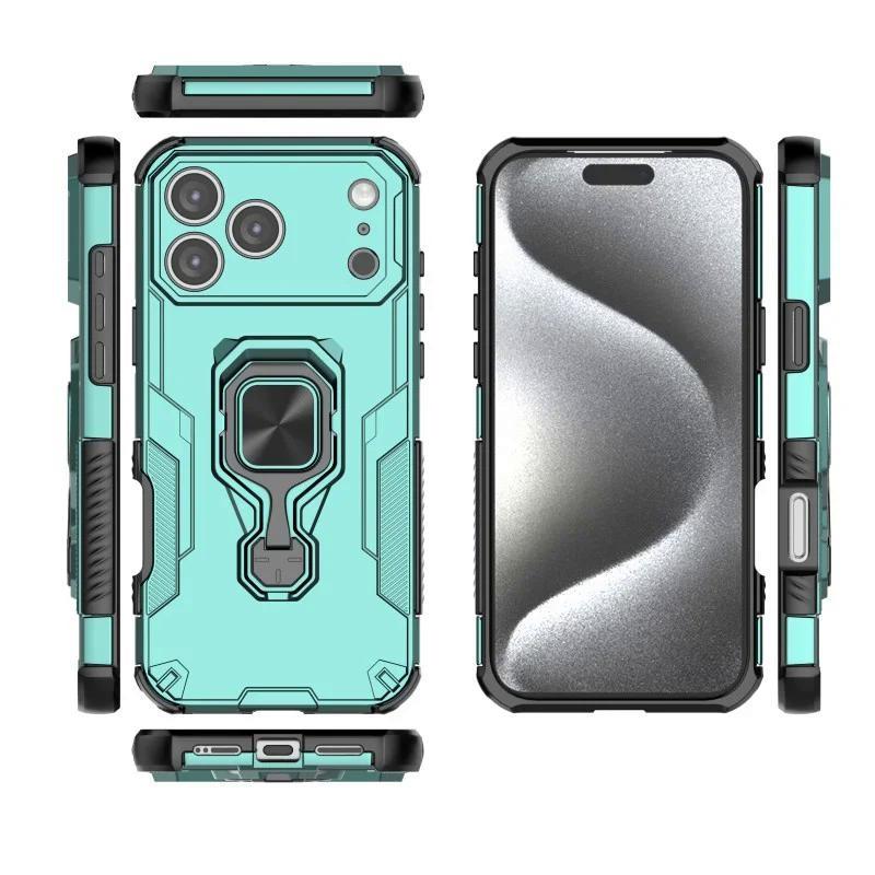 iPhone 17 Pro Max PU Leather Wallet Phone Case with Metal Kickstand, Card Holder, Cash Pocket, Wrist Strap, Shockproof TPU Protective Cover & Screen Protector