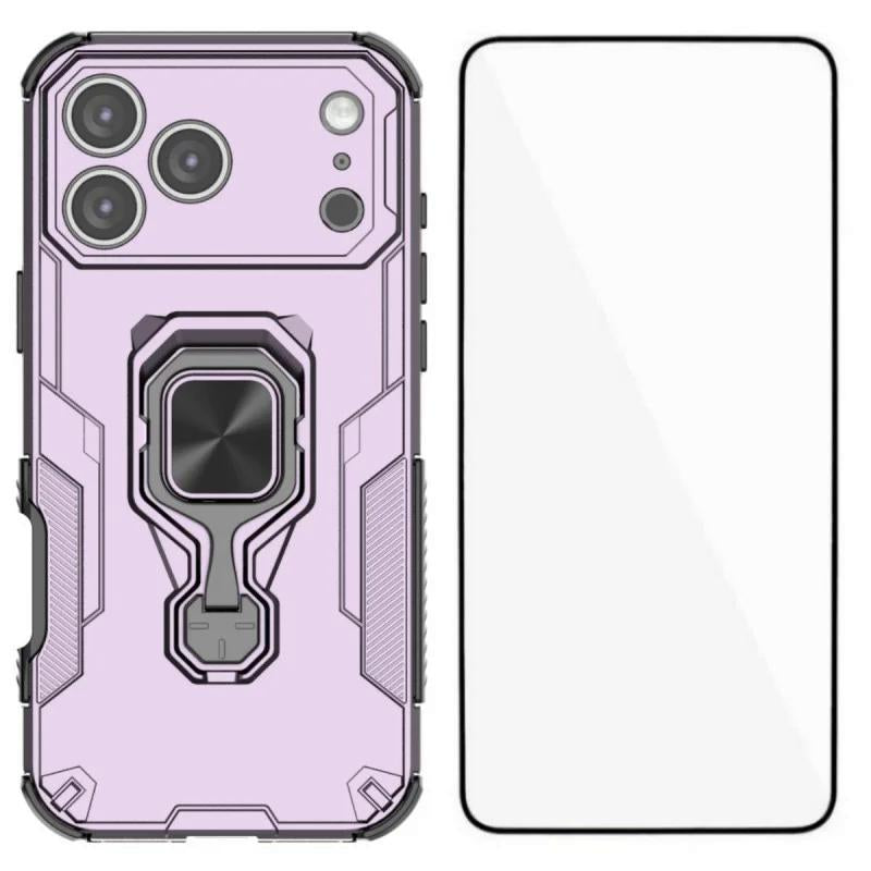 iPhone 17 Pro Max PU Leather Wallet Phone Case with Metal Kickstand, Card Holder, Cash Pocket, Wrist Strap, Shockproof TPU Protective Cover & Screen Protector