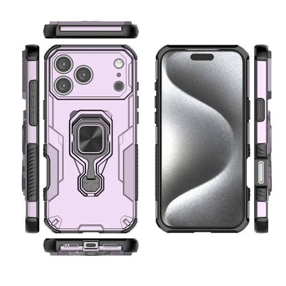 iPhone 17 Pro Max PU Leather Wallet Phone Case with Metal Kickstand, Card Holder, Cash Pocket, Wrist Strap, Shockproof TPU Protective Cover & Screen Protector