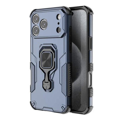 iPhone 17 Pro PU Leather Wallet Phone Case with Metal Kickstand, Card Holder, Cash Pocket, Wrist Strap, Shockproof TPU Protective Cover & Screen Protector
