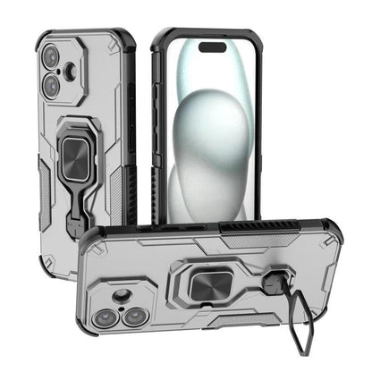 iPhone 17 PU Leather Wallet Phone Case with Metal Kickstand, Card Holder, Cash Pocket, Wrist Strap, Shockproof TPU Protective Cover & Screen Protector