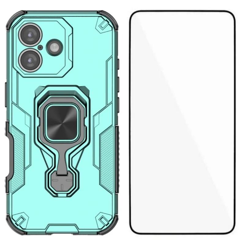 iPhone 17 PU Leather Wallet Phone Case with Metal Kickstand, Card Holder, Cash Pocket, Wrist Strap, Shockproof TPU Protective Cover & Screen Protector